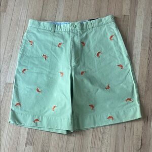 Green Embroidered Men Shorts, 36